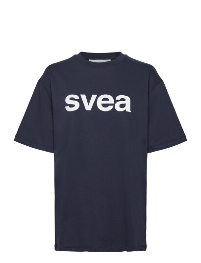 Svea Smaustin Boxy Logo Ss T-Shirt - Navy - XL