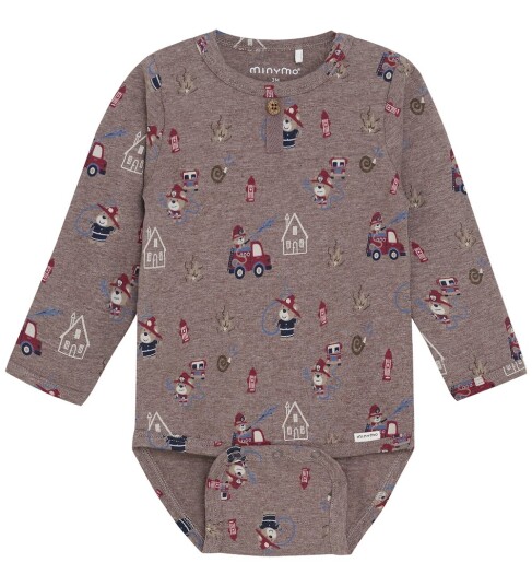 Minymo Body Ls Aop Brown 62