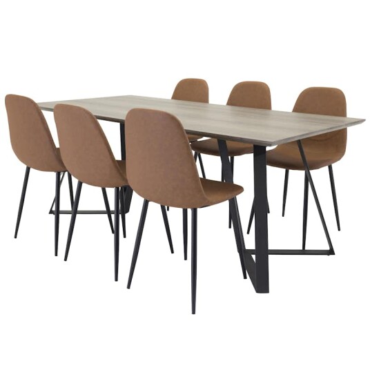 Venture Home Spisegruppe Venture Home Madde med 6 Pobbie Stoler Brun GR91000 154