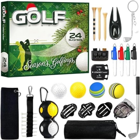 Julekalender   24 dager ballidrett treningsutstyr golfdekorasjon nedtellingskalender | Perfekt for entusiaster spillere samlere Go（LGL）