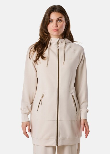 Seaside Lounge Relax Zip Hood Long W Lt Beige 46 Hoodies