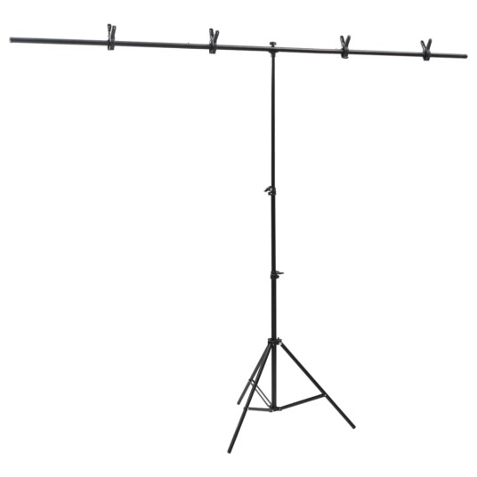 vidaXL Bakgrunnsstativ T-form svart 201x60x(70-200) cm vidaXL Bakgrunnsstativ T-form svart 201x60x(70-200) cm