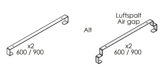 Monteringsbøyler for lydabsorbenter - Akustikmiljø Hvit Bøyle med luftespalte 90 cm panel