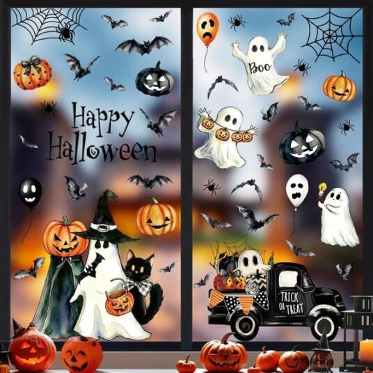 Halloween Gjenbrukbare Vindusklistremerker 9 Ark