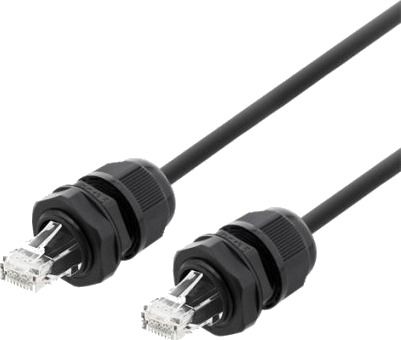 Cat6a S/FTP nettverkskabel IP68 PG13.5 RJ45 svart 5M