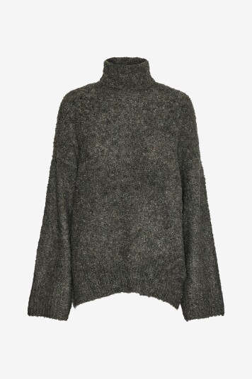 pieces - Genser pcNatherine LS High Neck Knit BC - Grå