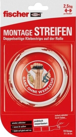 Fischer 545956 Dobbelsidige Klebepads 1 Rull 545956