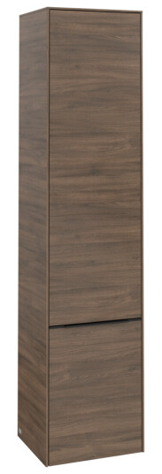 VILLEROY & BOCH SUBWAY 3.0 HØYSKAP 40X171 VENSTRE 2 DØRER ARIZONA OAK HÅNDTAK I VOLCANO BLACK