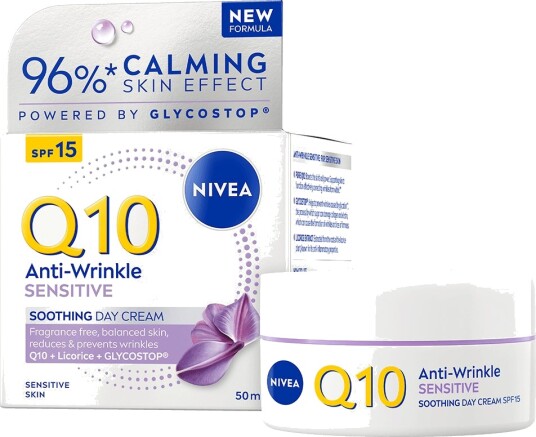 NIVEA Q10 Sensitive Dagkrem 50 ml med SPF15 - Fuktighetsgivende & Anti-aldring