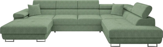 Gabina Sofa med Divan og Sjeselong 4 seter   Grønn