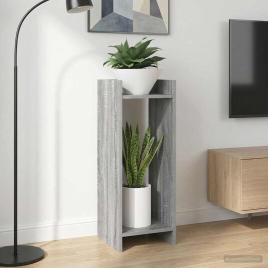 vidaXL Planteholder 2 pcs Grå Sonoma 30 x 30 x 80 cm Konstruert tre