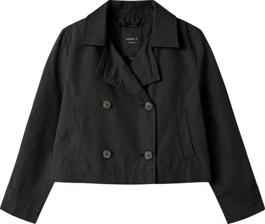 name it Nkfmadelin Trench Coat Short Black 116