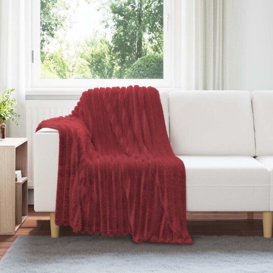vidaXL Kastepledd 6 pcs Bordeaux Rød 150 x 130 cm Fleece