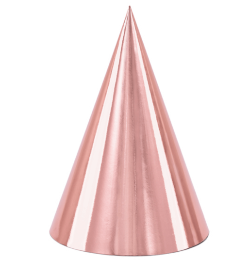 Partyhat Rose Gold 6 Stk