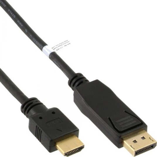 Inline 17184, 1,5 M, Displayport, Hdmi, Hankjønn, Hankjønn, Gull