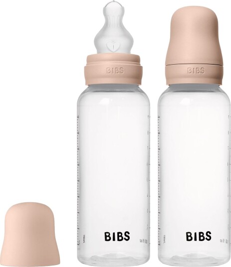 BIBS Babyflasker 2-pack 270 ml Silikon Tåteflaske Blush BIBS Babyflasker 2-pack 270 ml Silikon Tåteflaske Blush