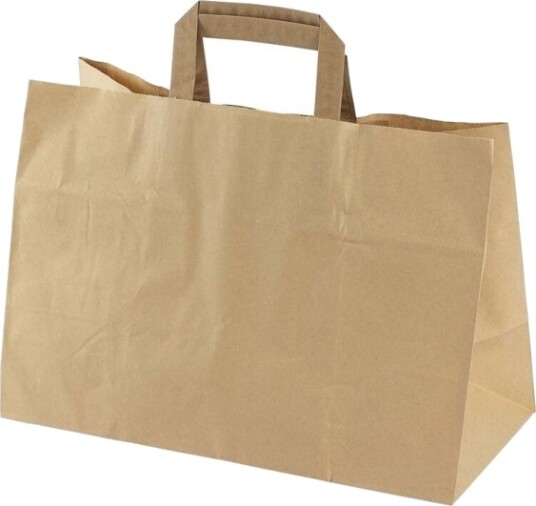 Papirbærepose 350 X 170 X 245 Mm Flat Bag Papir Brun Pakke A 200 Stk Palle 30 Pakker Palle A 30