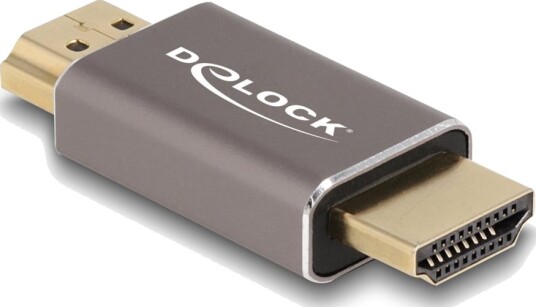 Delock High Speed Hdmi Adapter Med Ethernet Hdmi Hann Til Hdmi Hann Grå 8 K 60 Hz 7680 X 4320 Støtte
