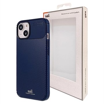 Saii Karbonfiber iPhone 13 Mini TPU Deksel Blå