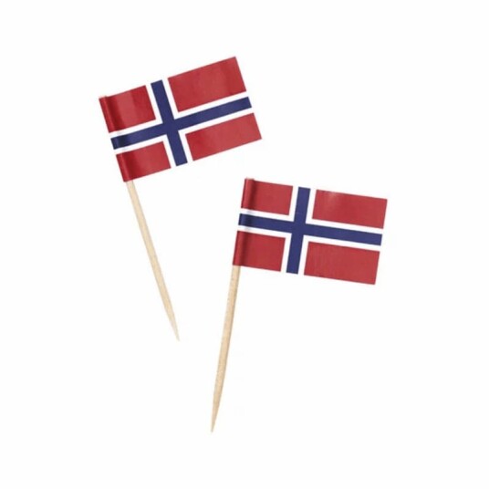 Norsk Flagg På Trepinne Pk/50 