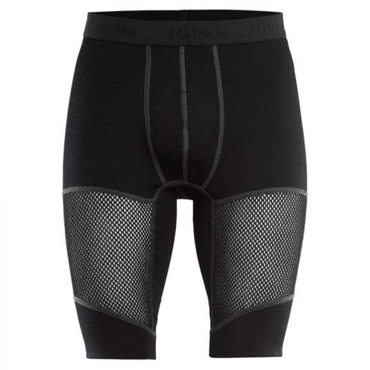 Aclima WoolNet Shorts Long, Man Herre, 123 Jet Black, XS