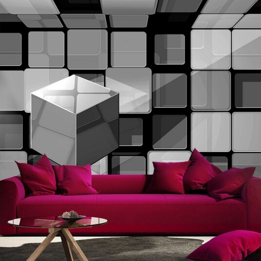 Fototapet Rubik's Cube In Gray 150x105 - Artgeist sp. z o. o.