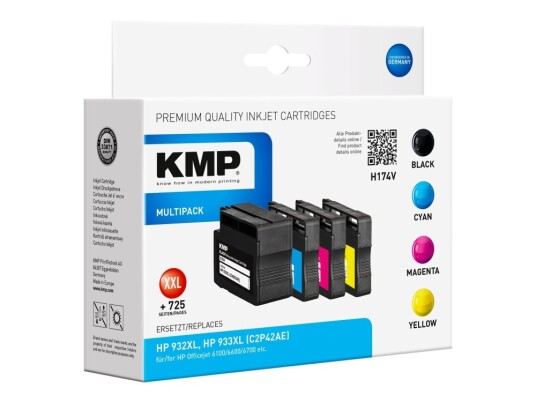Kmp Multipack H174v - 4-Pack - Xxl-Størrelse - Svart Gul Cyan Magenta - Kompatibel - Blekkpatron (Alternativ For: Hp 932Xl Hp 933Xl) - For Hp Officejet 6100 6600 H711a 6700 7110 7510 7610 7612