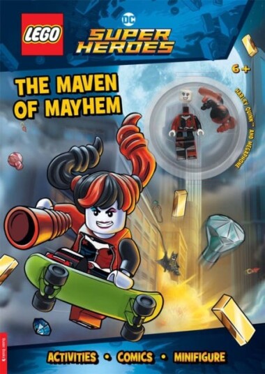 LEGO® DC Super Heroes™: Maven of Mayhem Activity Book with Harley Quinn™ LEGO minifigure and megaphone LEGO® DC Super Heroes™: Maven of Mayhem Activity Book with Harley Quinn™ LEGO minifigure and megaphone
