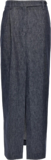 Brunello Cucinelli Dame Skjørt Blå L, Brunello Cucinelli Dame Skjørt Blå L,