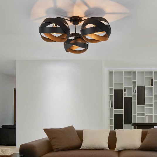 Euluna Taklampe Tornado svart 3 lyskilder