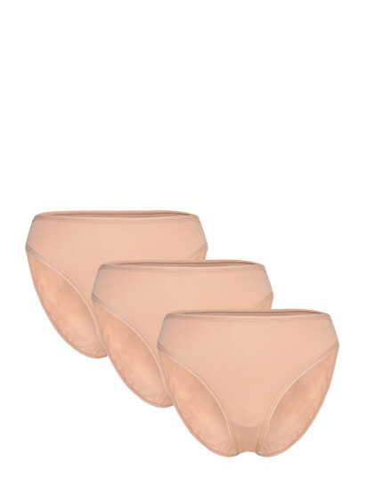 Organic Basics Core High Leg Briefs 3 Pack   Beige   XL