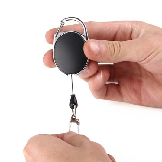 2-Pack - Nøkkelring uttrekkbar / Nøkkelholder med snor
