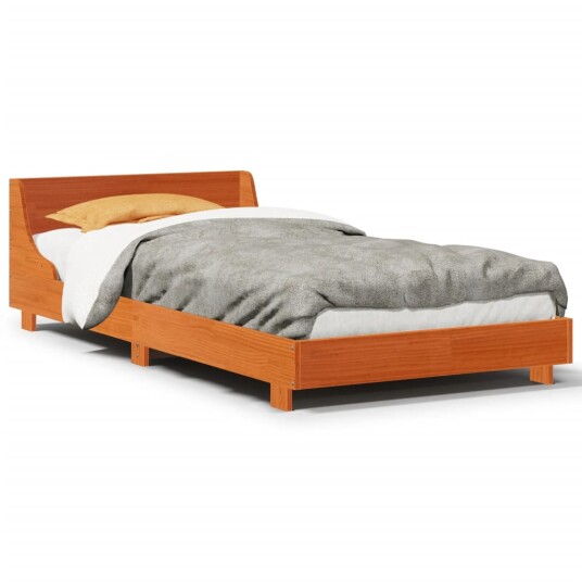  Sengeramme uten madrass voksbrun 75x190 cm heltre furu 8721102852299