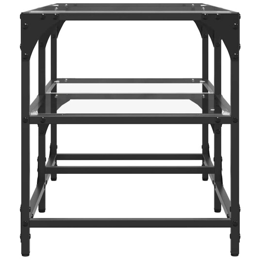  Sofabord med gjennomsiktig glassplate 78,5x40x45 cm stål 846010