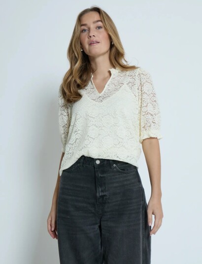 Peppercorn Pckaroline Lace Blouse   Cream   34