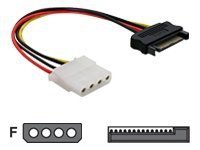 Delock - Strømkabel - SATA-strøm (hann) til 4-pin intern strøm (hunn) - 12 cm