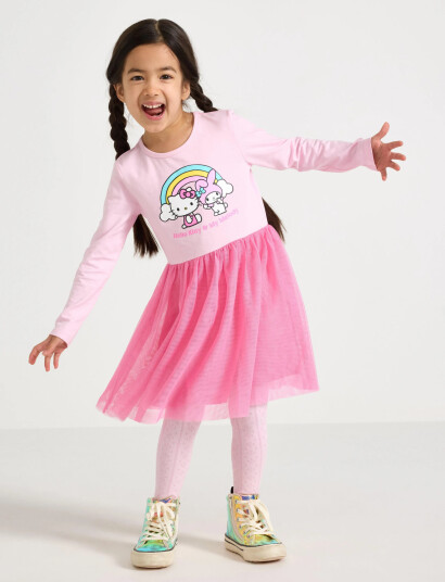 Lindex Dress Mesh Hello Kitty Pink 92
