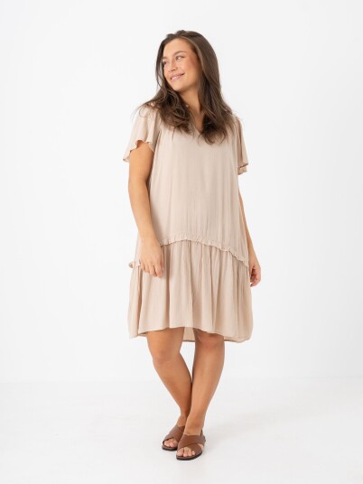 Ichi Marrakech Solid Dress 18 Beige XL