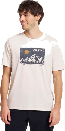 Revolutionrace Easy Graphic T shirt Herre Oatmeal 3XL Herre Overdeler T skjorter