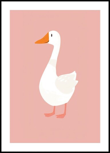 Goose On Pink Plakat Plakat / 70x100cm