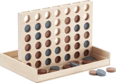 Kids Concept Fire på Rad - Strategisk Barnespill i Plywood