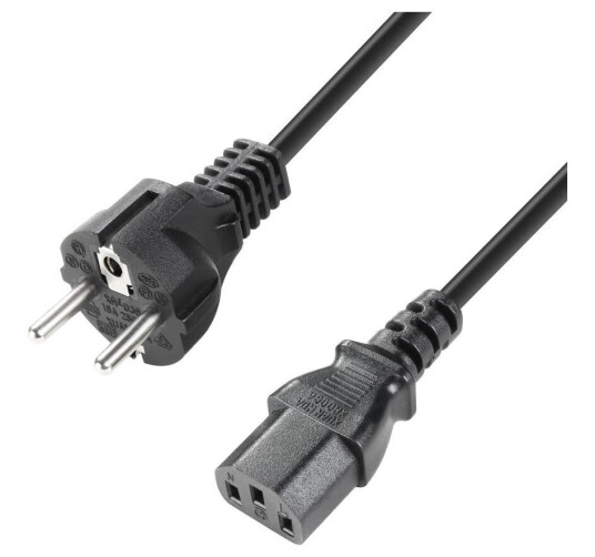 Adam Hall Strømkabel Cee 7/7 C13 3 M 3 Pins Euro Strømkabel / Eurokabel