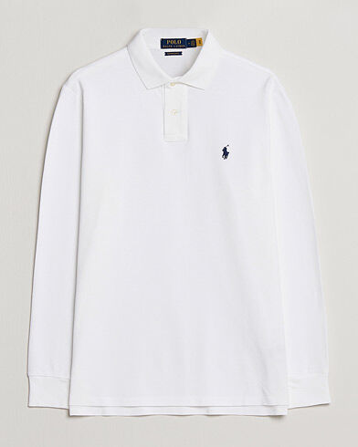 Polo Ralph Lauren Custom Slim Fit Long Sleeve Polo White Polo Ralph Lauren Custom Slim Fit Long Sleeve Polo White