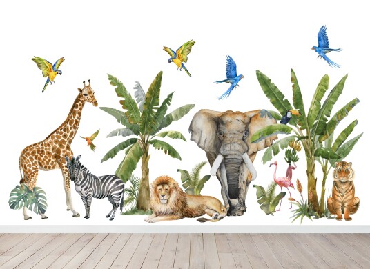 Veggklistremerke Safari ville dyr
