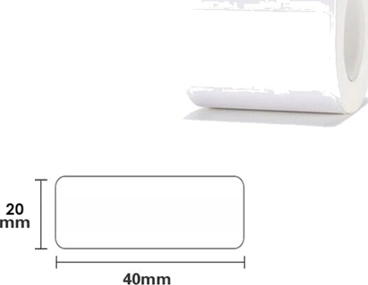Niimbot Etiketter R 40X20mm 320 Stk Hvite For B21 B21s B3 B1s
