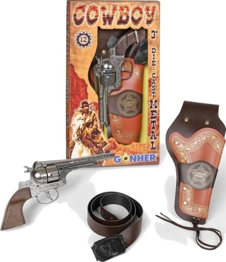 Pulio Metal Cowboy Revolver Med Hylster Og Belte 149/0 Gonher Pulio Metal Cowboy Revolver Med Hylster Og Belte 149/0 Gonher