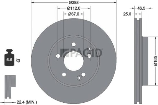 PAGID 54059NHC Bremseskive PAGID 54059NHC Bremseskive