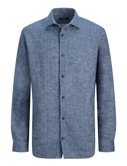 Jack & Jones Jprblaparker Linen Blend L/S Shirt Blue XXL