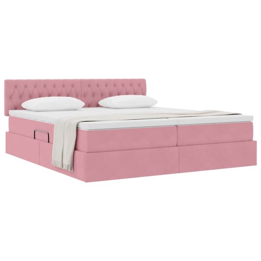 Seng med Oppbevaring med madrass med lagring Rosa 90 x 200 cm Seng med Oppbevaring med madrass med lagring Rosa 90 x 200 cm