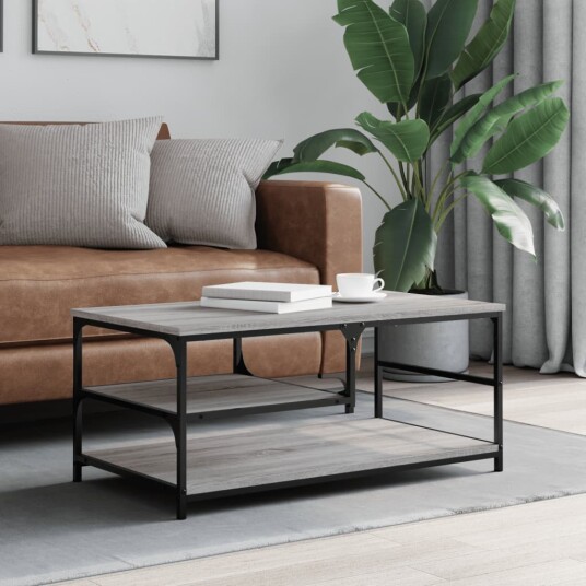 vidaXL Salongbord grå sonoma 90x49x40 cm konstruert tre vidaXL Salongbord grå sonoma 90x49x40 cm konstruert tre